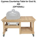 Luxe Homes Direct Cypress Countertop Oval XL 400 Charcoal Ceramic Kamado Grill