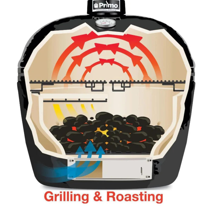Luxe Homes Direct Oval XXL 500 Built-In Charcoal Ceramic Kamado Grill