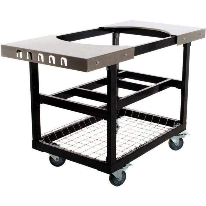 Luxe Homes Direct Stainless Steel Cart Base with Basket and Side Shelves for Oval Junior 200