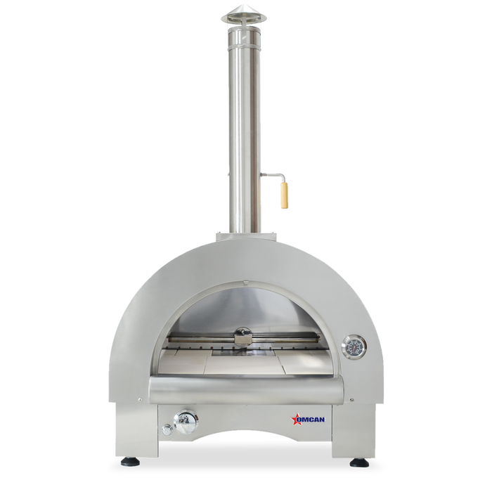 Omcan 33″ Countertop Wood Burning And Propane Gas Pizza Oven