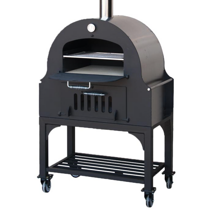 Omcan 34" Outdoor Wood Burning Oven with Stainless Steel Oven Shelf