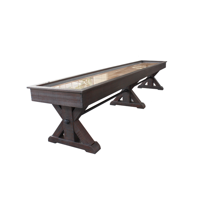 Plank & Hide Otis Shuffleboard Table with Bowling Pin Set and White Glove Delivery