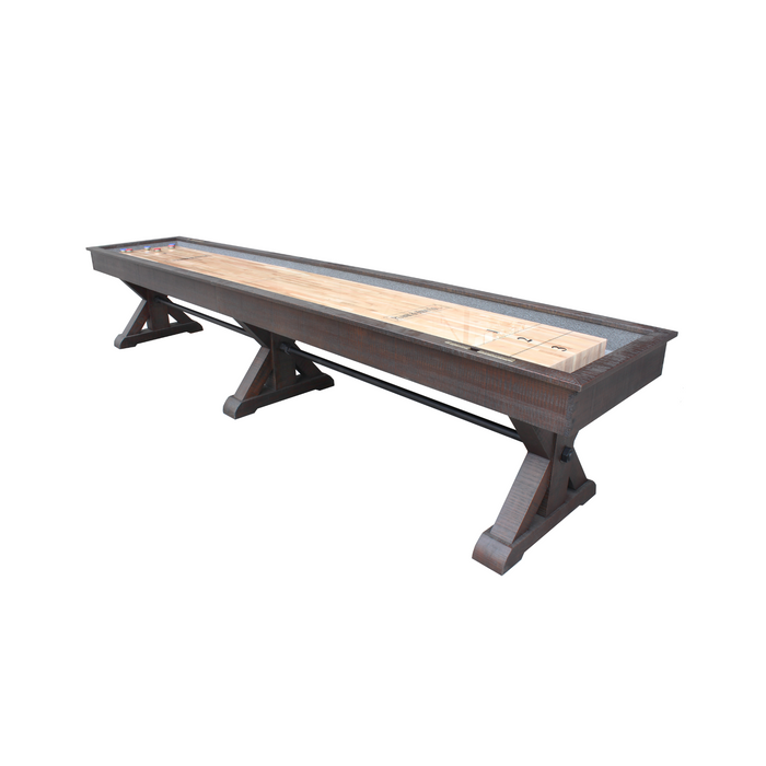 Plank & Hide Otis Shuffleboard Table with Bowling Pin Set and White Glove Delivery