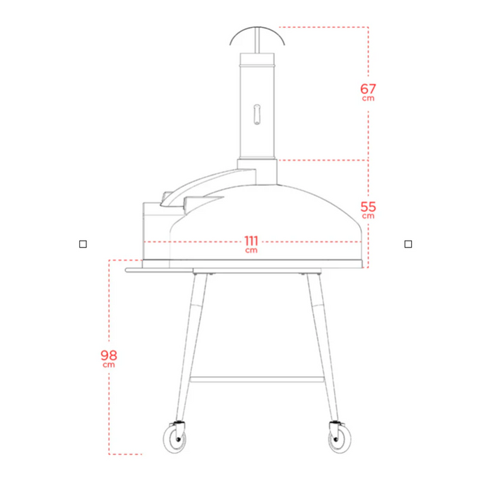 WPPO Pro 100 Red Rock Addition Wood-Fired Pizza Oven (Residential & Commercial) WKRR-100