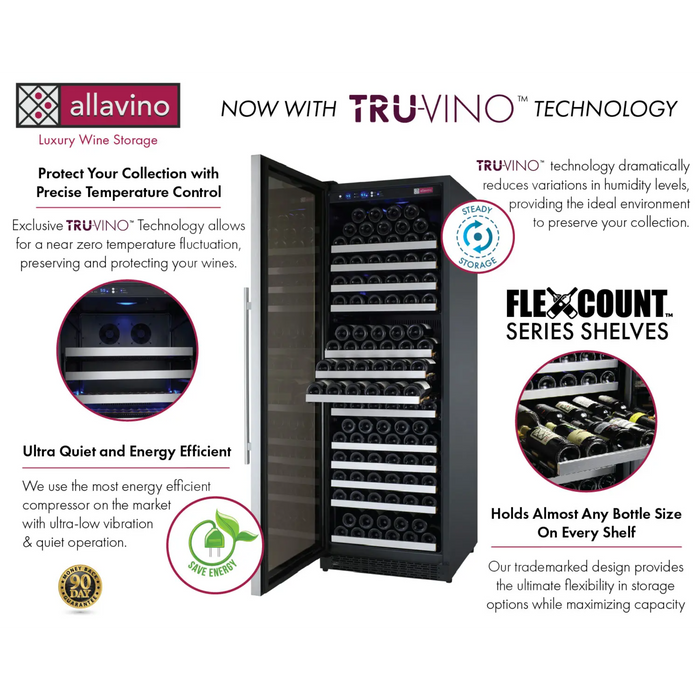 Allavino 24" FlexCount II Tru-Vino Single Zone Wine Cooler with 177 Bottle Capacity VSWR177