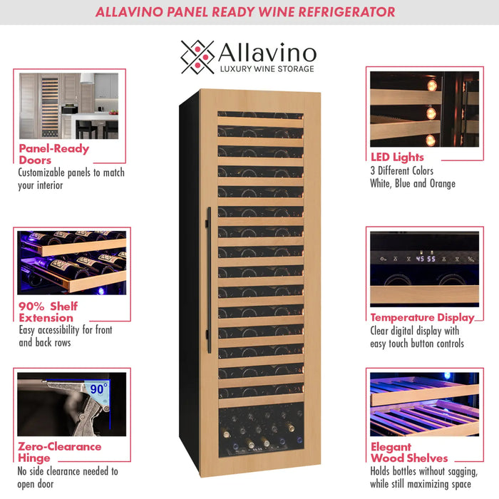 Allavino 21.5" Single Zone Panel Ready Wine Cooler with 107 Bottle Capacity VCWR-107PRS-1R