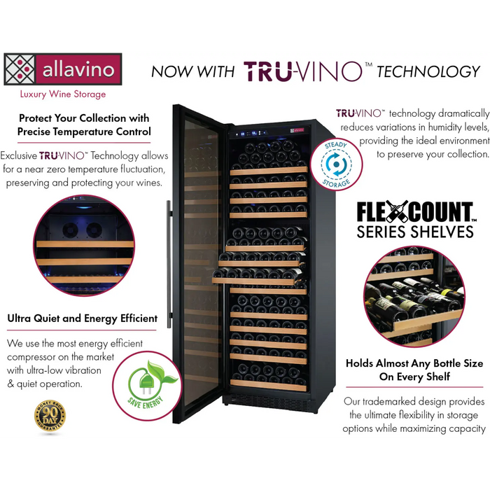 Allavino 23.5" FlexCount II Tru-Vino Single Zone Wine Cooler with 177 Bottle Capacity VSWR177