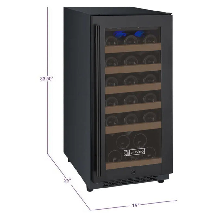 Allavino 15" FlexCount II Tru-Vino Single Zone Wine Refrigerator with 30 Bottle Capacity VSWR30-1BR20