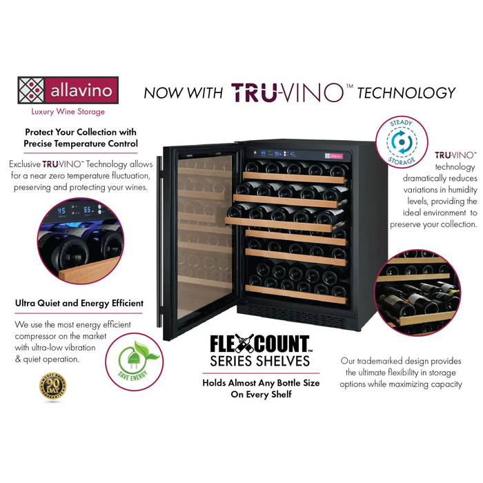 Allavino 23.4" FlexCount Series Single Zone Wine Cooler with 56 Bottle Capacity VSWR56