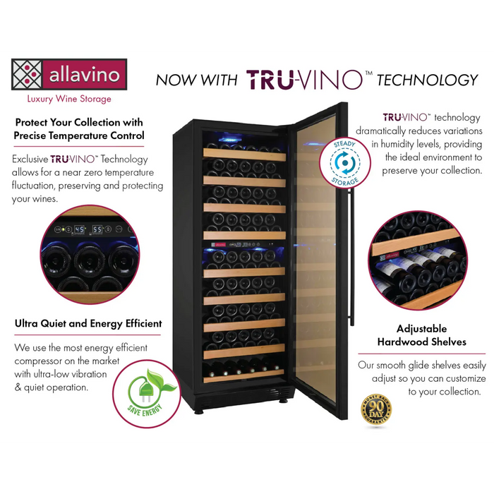 Allavino 24" Vite II Tru-Vino Dual Zone Wine Cooler with 99 Bottle Capacity YHWR99