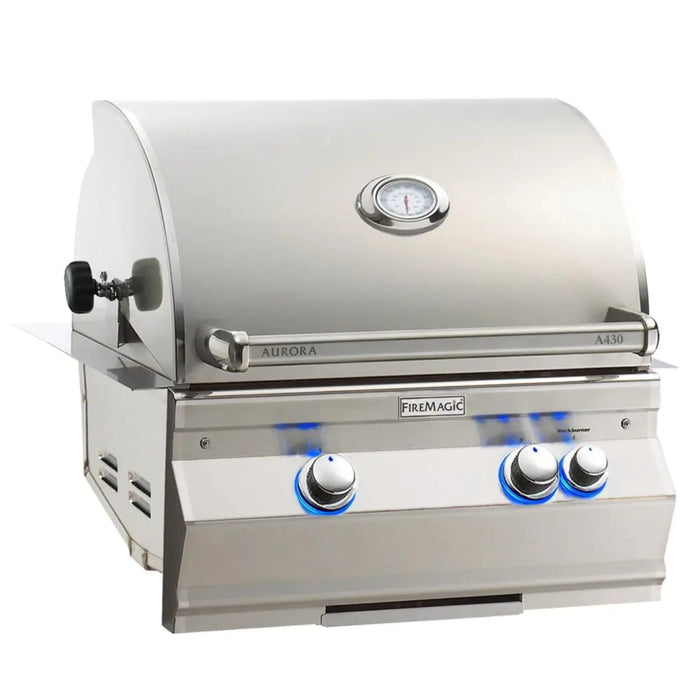 Fire Magic Aurora A430i 24" Built-in Outdoor Grill with One Infrared Burner, Rotisserie & Analog Thermometer - A430I-8LA