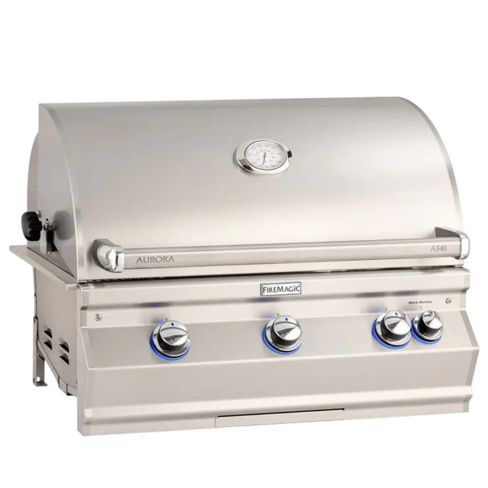 Fire Magic Aurora A540i 30" Built-in Outdoor Grill with Rotisserie & Analog Thermometer - A540I-8EA