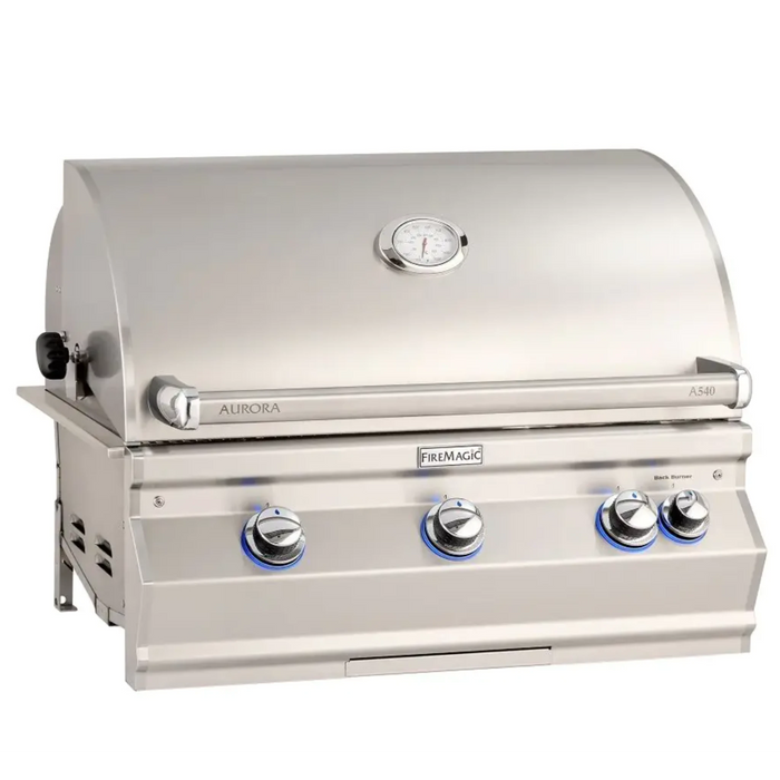 Fire Magic Aurora A540I 30" Built-in Outdoor Grill with One Infrared Burner, Rotisserie & Analog Thermometer - A540I-8LA