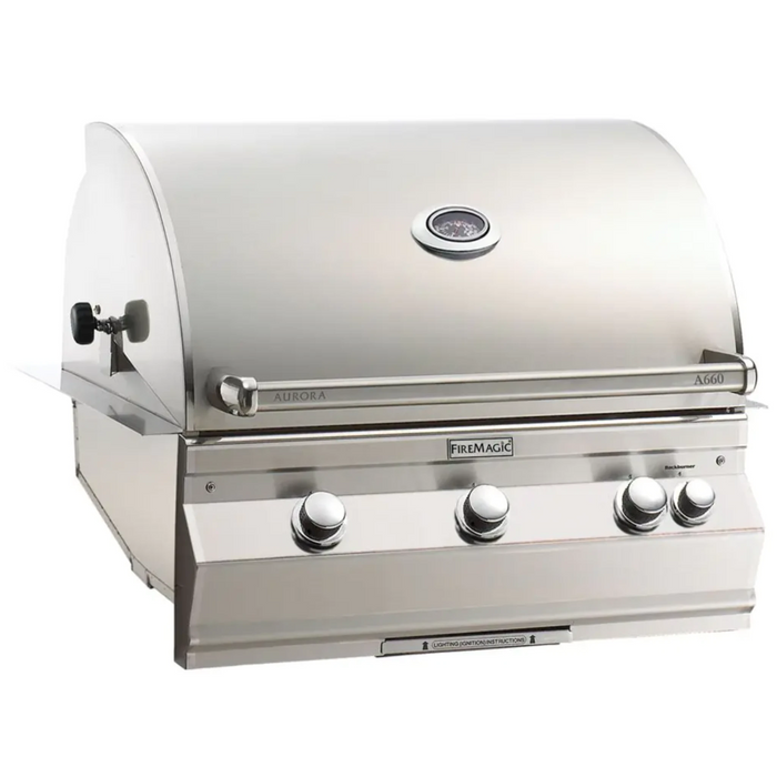 Fire Magic Aurora A660i 30" Built-in Outdoor Grill with Rotisserie & Analog Thermometer - A660I-8EA