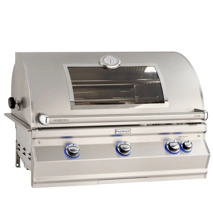 Fire Magic Aurora A790I 36" Built-in Outdoor Grill with Magic View Window, Rotisserie & Analog Thermometer - A790I-7EA-W