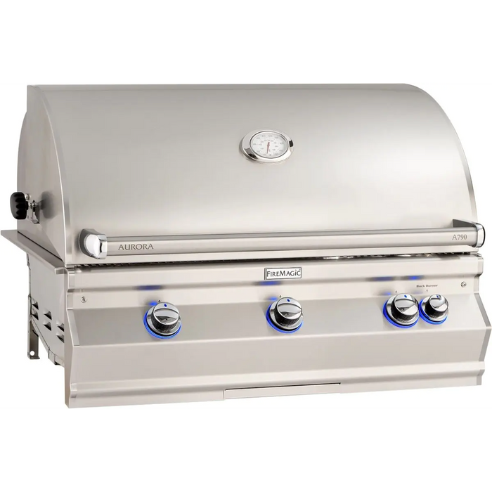 Fire Magic Aurora A790I 36" Built-in Outdoor Grill with One Infrared Burner, Rotisserie & Analog Thermometer - A790I-8LA