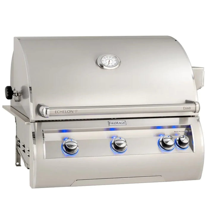 Fire Magic Echelon Diamond E660i 30" Built-in Outdoor Grill with Rotisserie & Analog Thermometer - E660I-8EA