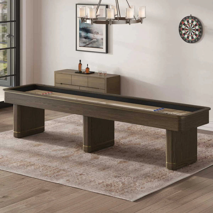 Plank & Hide Deco Shuffleboard Table with Free Bowling Pin Set and Free White Glove Delivery & Installation