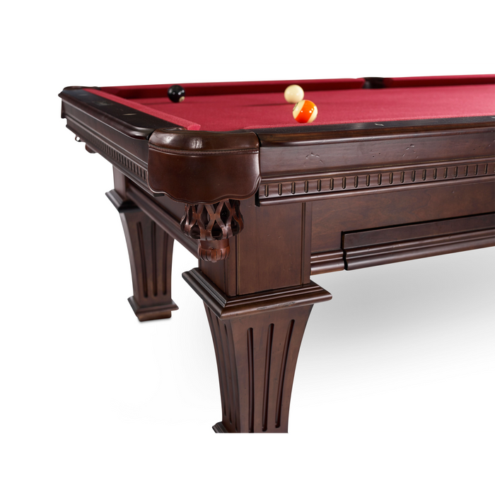 Plank & Hide Talbot Wood Pool Table with Drawer (Size 8') 87010-MOC with Accessory Kit and White Glove Delivery