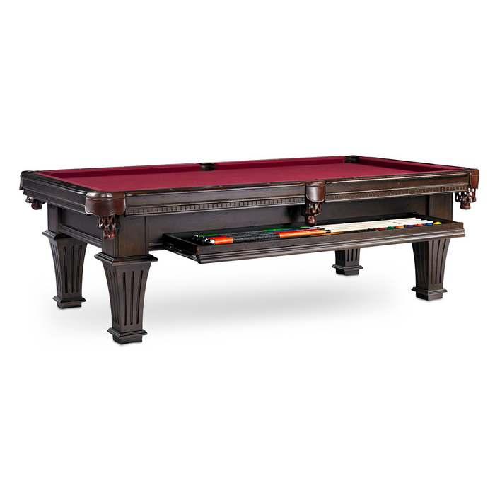 Plank & Hide Talbot Wood Pool Table with Drawer (Size 8') 87010-MOC with Accessory Kit and White Glove Delivery