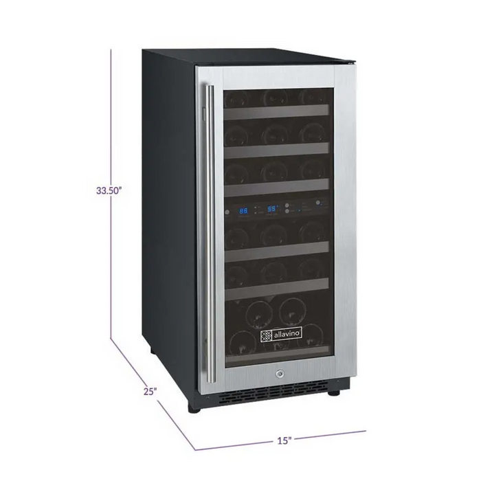 Allavino 15" FlexCount II Tru-Vino Dual Zone Wine Refrigerator with 30 Bottle Capacity VSWR30